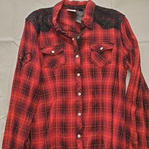 Harley-Davidson Snap Front Long-Sleeve Plaid Shirt